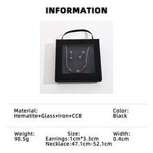 Jewelry Gift Set/1 Pair Earrings + 1 Necklace Premium Black Onyx Beaded Earrings & Necklace Suitable For Women's Party Wear Excellent Gift Choice With Gift Box - Jewelry Set - View 7