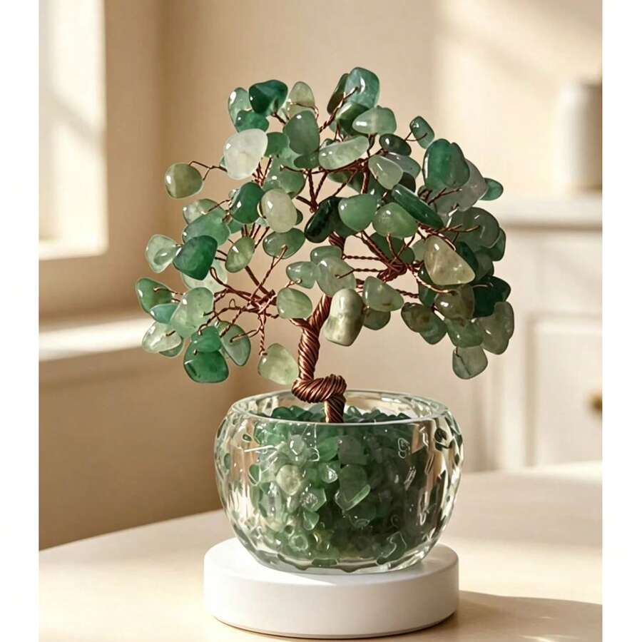 1PC Acrylic Flat Simulated Craft, New Small Green Crystal Tree Decoration, Christmas Table Decoration Gift, Home Decor, Kitchen Decor, Room Decor, Party Decor, Decorative Craft, Desk Ornament, Tabletop Decoration