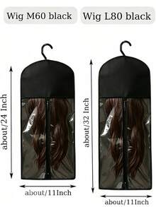 3pcs/2pcs/1pc Tas Penyimpanan Wig, Tas Penyimpanan Wig Portabel dengan Pengait Plastik, Tahan Debu dan Lembap, Pengait Wig, Praktis untuk Penyimpanan dan Perjalanan - View 4
