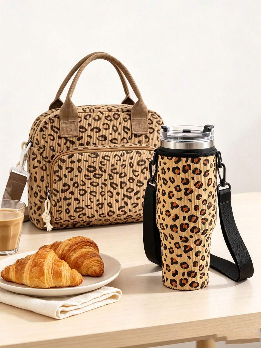 Portable And Reusable Insulated Lunch Bag, Water Bottle Bag. Designed For Various Outdoor Activities, With Adjustable Shoulder Strap, Suitable For Keeping Cold, Perfect For School, Work, Outdoor Camping And More - View 1