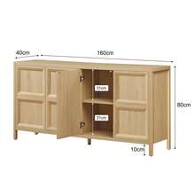 Natural Oak Sideboard - 160x40x80 Cm - Oak - View 2