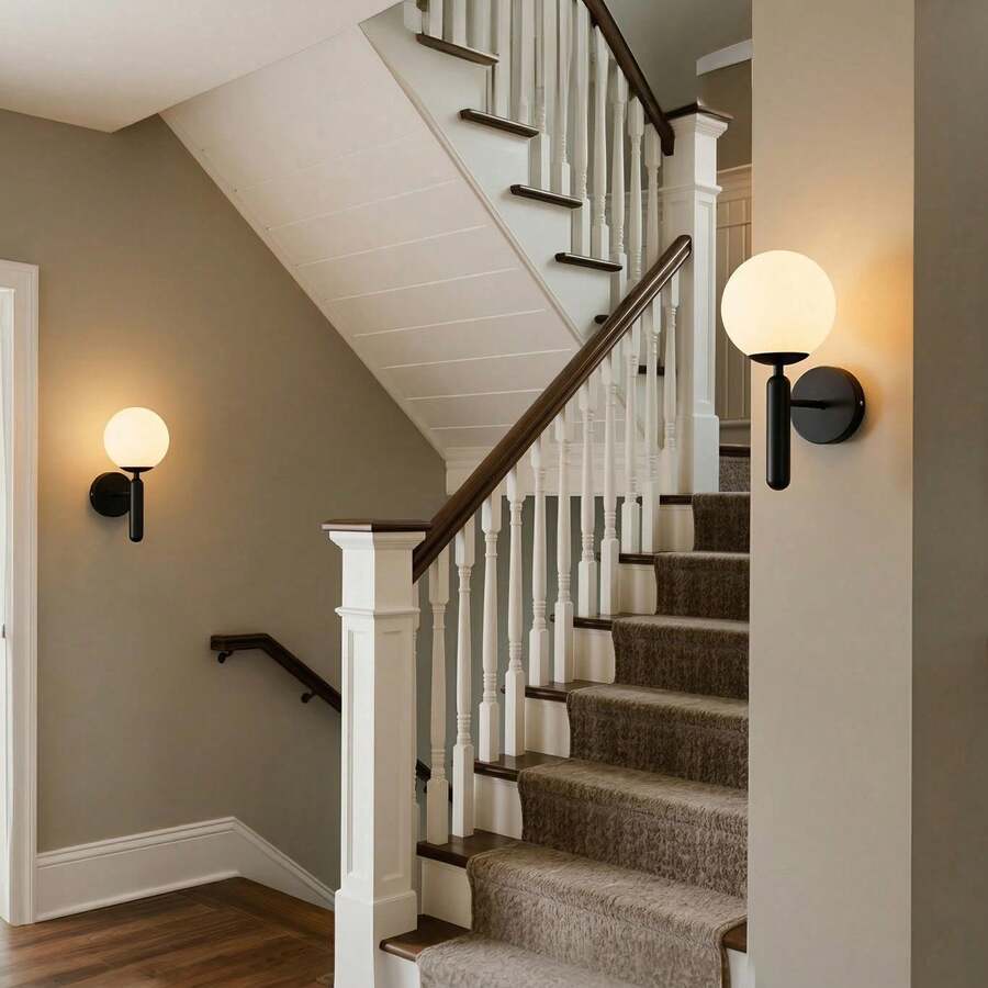1 buah, Lampu Dinding Bola Minimalis Mewah Modern, Soket E27, Terpasang Permanen, Cocok Untuk Lorong, Balkon, Ruang Tamu, Kamar Tidur, Koridor, Ruang Belajar, Lampu Samping Tempat Tidur, dll. (Bola Lampu Tidak Termasuk) - MultiWarna - View 1