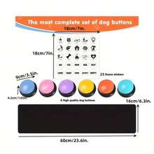 2pcs Pet Sound Toys Recordable Pet Toy Buttons With Pads, Pet Interactive Toys, Portable Recording Button Party Sound Maker, Pet Toys Without Batteries - Multicolor - View 3