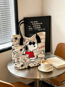 SNOOPY 1 حقيبة توت أميرة سنوبي - حقيبة قماشية كبيرة وقوية مع فيونكة وردية وحقيبة ظهر ونقشة قلب. مثالية لفعاليات العطلات والمناسبات الاحتفالية والاستخدام اليومي، محفظة وحقيبة كتف، هيكل دعم قوي، مثالية لاحتفالات والكريسماس والهالوين، هدية عطلة، إكسسوار حفلة - مشاهدة 4