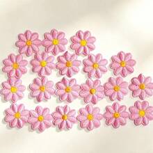 20pcs Small Flower Pattern Iron-On Embroidery Patches - Fun Design - Easy To Sew Or Iron, Durable Fabric Badges, Suitable For Personalized Jackets, Bags, DIY Crafts And More - Ironing Style - View 3