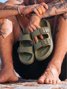 Sandalia Chinelo Birken Conforto Masculino  Verão Praia Tendencia - Verde - Visão 5