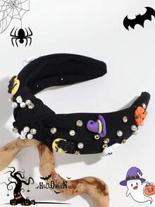 1 buah Bando Wanita Motif Hantu Halloween dengan Hiasan Berlian Imitasi, Cocok untuk Pesta Natal dan Pemakaian Sehari-hari - MultiWarna - View 8