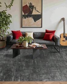 Latte&Fog Alfombras de 153 x 215 cm para Sala de Estar y Dormitorio,Moderna Abstracta Lavable, de Pelo bajo Antideslizante Estilo Boho para Sala de Estar, Oficina, Dormitorio(Negro 5x7ft) - Camel - Ver 4