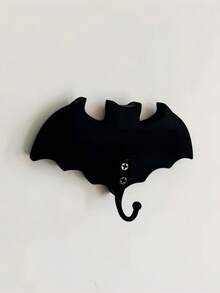 2pcs Halloween Black Bat Key Hooks, Wooden Creative Decorative Crafts - Multicolor - View 8