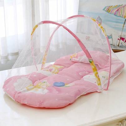 Colchonete Dobrável Berço Portátil Com Mosquiteiro Grande 90x50 cm - Envio já