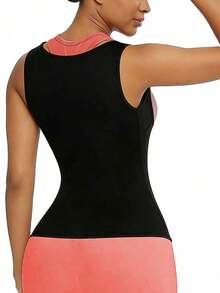 1 Piece Of Shapewear Vest, Waist Cinching And Chest Support, Three Row Buckle Plastic Waist Belt, Fitness Shapewear For Women - Black - View 4