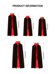 Unisex Double-Sided Stand-Up Halloween Cloak, Multi-Size, Witch, Devil, Vampire And Death Role-Playing Cloak, Suitable For Carnival Party Performances - Multicolor - View 5