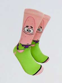 SpongeBob SquarePants 7/3/1入中性趣味卡通印花襪，適合日常穿著、旅行、學校，低筒短襪學生船襪，聖誕禮物、旅行禮物、婚禮禮物、聖誕派對禮物，送給媽媽、爸爸、男性生日禮物、新年禮物、朋友的趣味禮物 - 彩色 - 查看 6