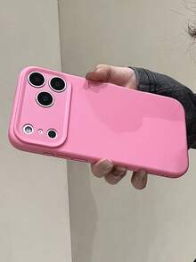 Luxury Skin Feel TPU Camera Protection Soft Phone Case Compatible With IPhone 17 Pro Max 17 Pro 17 16 Pro Max 16 Pro 16 15 Pro Max 15 Pro Max 15 Pro 15 14 Pro Max 14 Pro 14 13 Shockproof Protective Back Cover - Hot Pink - View 2