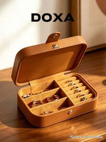 DOXA Portable Travel Storage Box, Snap Design Lightweight Container, Suitable For Small Personal Collectibles - Brown - View 2