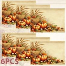 1pc/4pcs/6pcs/8pcs, Autumn, Fallen Leaves Pattern Suitable For Dining Table, Breakfast Mat, Coffee Bar, All Season Decoration, Washable Table Mat, Room Decor, Kitchen Dining Table Mat, Indoor/Outdoor Party Decoration, Home Decor, Ideal Gift - Multicolor - View 11