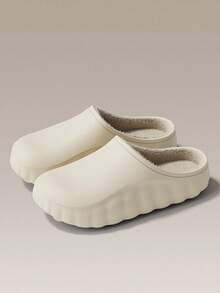 Winter Women's Warm Home Slippers, Outdoor Fur Lined Unisex Thick Sole Closed Toe Slippers - Khaki - View 5