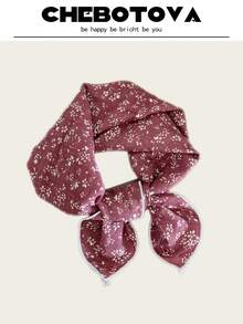 1条女士方巾，亚麻材质，清新花卉印花图案，复古装饰，可用作头巾、发带或发饰，适合旅行、派对等场合。 - 彩色 - 查看 28