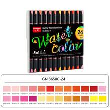GuangNa 24 Colors Dual-Tip Watercolor Art Markers, Soft Brush And Chisel Tip Coloring Pens, Vibrant Water-Based Ink Drawing Pens, Suitable For Manga, Illustration, Scrapbooking, DIY Crafts, Art Set - Sets - View 13