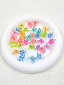100pcs Mini Butterfly Hair Clips, Random Color Glitter Butterfly Claw Clips, Cute Candy Color Small Jaw Clips, Suitable For Girl, Y2K Hairstyle Accessories Back To School Hair Accessories - Multicolor - View 6