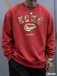 The Iconic ECKO Unltd Graphic Features A Bold Rhino Emblem With Urban Camouflage Lettering Symbolizing Strength Individuality Urban Culture   300g - 紅色5 - 查看 2