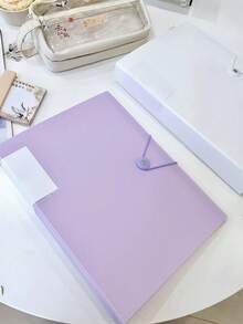 Back To School Essential A4 Transparent Pocket Folder With Snap Closure, Student Exam Paper Storage Bag, Sheet Music & Songbook Organizer, Certificate Collection Binder, Document File Holder, Office Archive Loose-Leaf Folder - Single Piece - View 8