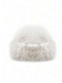 1pc Women's Thick Blended Textured Casual Warm Bucket Hat, Suitable For Daily Wear, Autumn/Winter - D - View 3