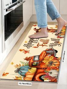 1/2pcs Thanksgiving Multi-Color Pumpkin Pattern, Vintage Diatomaceous Earth Mat, Super Absorbent, Non-Slip, Perfect For Bathroom, Kitchen And Dining Room, Quick Dry, Machine Washable, Perfect Gift For Home Decor And Bathroom Mat. - Multicolor - View 11