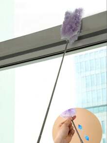 1pc Disposable Multi-Function 360° Double-Sided Electrostatic Dusting Duster, Telescopic Cleaning Bubble Dusting Duster - Pink - View 2