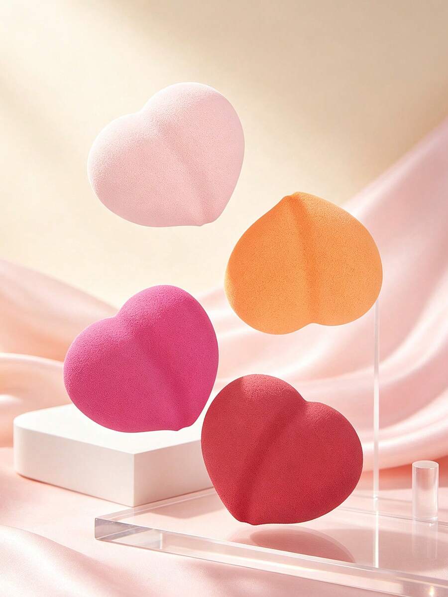 MAANGE 4件組美妝蛋化妝海綿，多形狀非乳膠斜面水滴型美妝海綿工具，水滴切面印章三面美妝海綿，化妝用，多用途可重複使用/可水洗美妝海綿，化妝工具，旅行，平價好物，旅行必需品