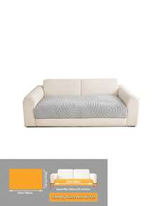 1PC Curved Water Ripple Plush Sofa Cover, Suitable For 1/2/3/4 Seater Sofas, Warm Thick Couch Protector, Non-Slip Bottom, Machine Washable, Pet Friendly, All Season Minimalist Home Decor Furniture Pad - Light Grey - View 11