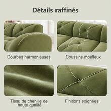 3 Seat Green Modular Sofa - L Shape Sofa - Green 3 Seat - 查看 7