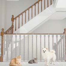 Pet Stair Safety Net - Cat/Dog Safety Fence, Sturdy Pet Barrier, Suitable For Home Stairs, Hallways, Scratch-Resistant, Wear-Resistant, Strong Load-Bearing, Suitable For Cats, Dogs, Other Pets - Multicolor - View 6