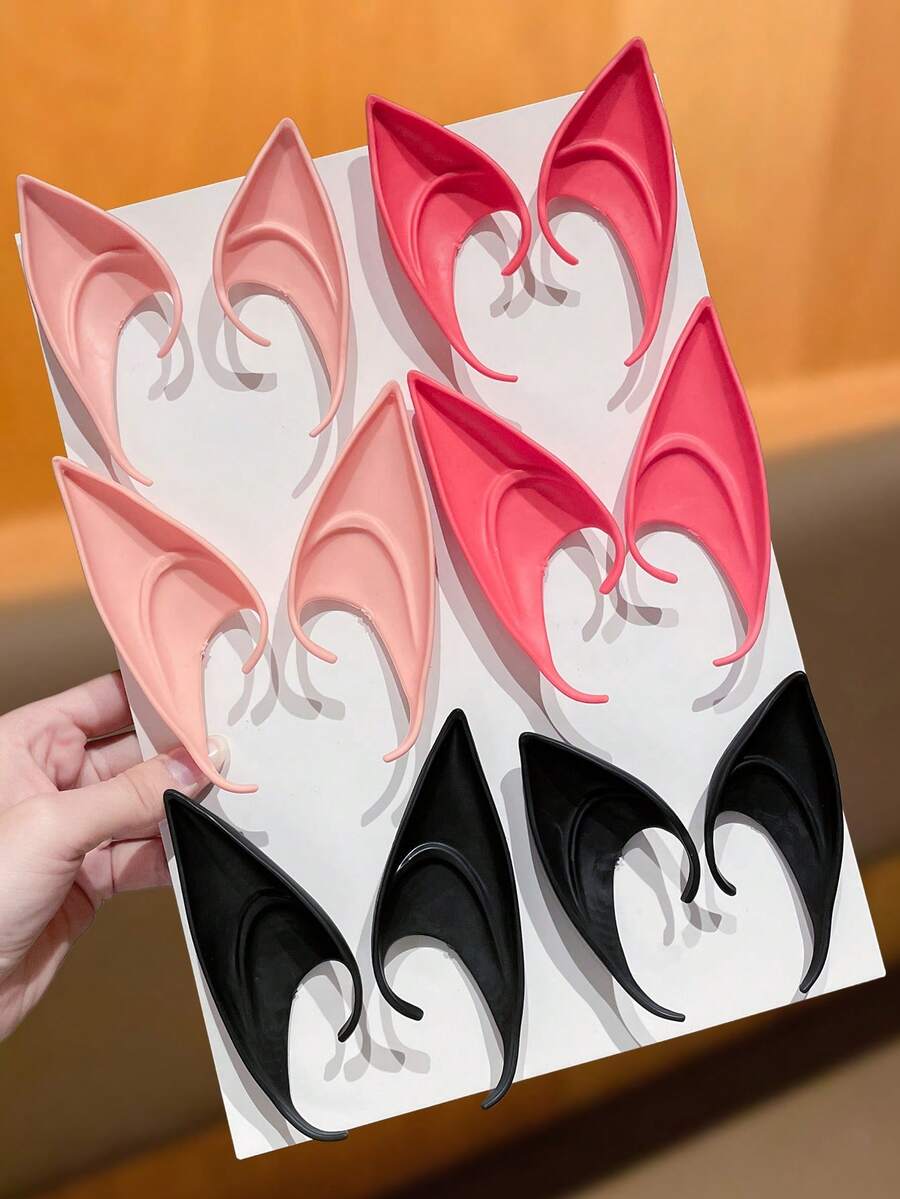 Women's Halloween Elf Ears, Soft Silicone Realistic Fairy Elf Ears, Multi-Color Cosplay Prosthetic Ears, Suitable For Halloween Costume Party, Party, Costume And Photography Props, Women's Halloween Hair Accessories Costume Props
