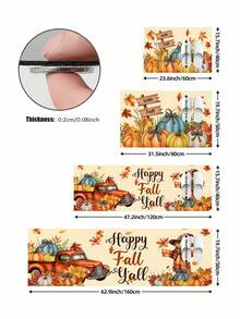 1/2pcs Thanksgiving Multi-Color Pumpkin Pattern, Vintage Diatomaceous Earth Mat, Super Absorbent, Non-Slip, Perfect For Bathroom, Kitchen And Dining Room, Quick Dry, Machine Washable, Perfect Gift For Home Decor And Bathroom Mat. - Multicolor - View 8