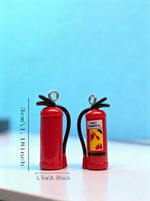 10pcs/Pack Mini Fire Extinguisher Pendant, Cute Plastic Keychain Charm, Jewelry Making Parts & Accessories, Suitable For DIY Crafts And Cosplay - Multicolor - View 4