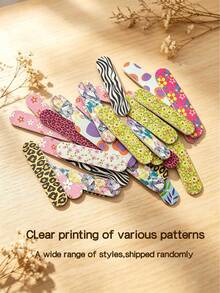 Juego de limas de uñas, juego de herramientas de uñas portátiles, juego de limas de uñas desechables, herramientas de uñas, barra de diamante, lima de uñas estampada, herramienta exfoliante, pequeños regalos y obsequios - A - Ver 4
