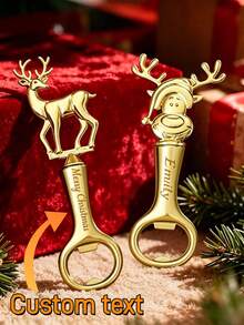1PC/Personalized Christmas Themed Bottle Opener, Rust-Resistant And Wear-Resistant, Creative Party Bottle Opener Gadget, Holiday Gift, Christmas Gift For Friends And Family - Multicolor - View 1
