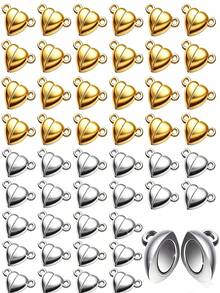 30pcs Heart-Shaped Magnetic Clasp Connectors, Jewelry Making Accessories For DIY Necklace, Bracelet, Wholesale - Love - View 1