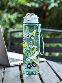 1pc Cute Cartoon Straw Cup, Student Water Bottle, Portable Large Capacity For Outdoor Camping, Picnic, Back To School, Hydration Gift Cup - Multicolor - View 6