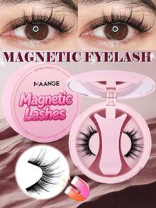 MAANGE 3 Pairs Natural Thin Magnetic False Eyelashes - Includes Magnetic Clips, Mixed Styles, 7-11mm, Glue-Free, Natural Appearance Reusable False Eyelashes, Faux Mink Hair False Eyelashes Suitable For Daily Wear, Waterproof, Cartoon False Eyelashes, Lengthen Eye Tails And Enlarge Eyes, Thin, Suitable For Daily Use, Anime Style Eyelashes, False Eyelashes - Black - View 3