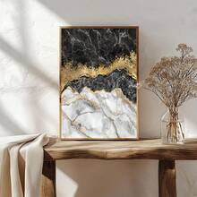 1/3pcs Set Beige Gold Ink Flow Abstract Marble Texture Wall Art Painting, Living Room Sofa Background Office Home Decor Poster, Modern Minimalist Home Decor Enthusiast, Optional Frame Decorative Material - Multicolor - View 20