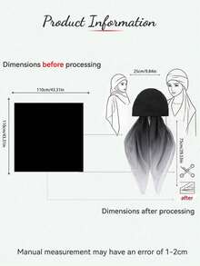 1PC Women's Gradient Color Elastic Headscarf Instant Hijab, New Convenient Printed Headscarf, Fashion Gradient Tie Dye Print Slouchy Headscarf Hijab Scarf, Easy To Wear Casual Versatile Suitable For Daily - Multicolor - View 4