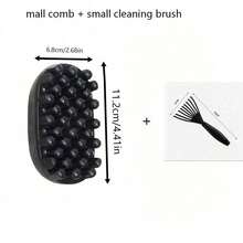 2pcs Black Hair Combs, Silicone Magic Twist Comb, Detangling Comb, Mini Portable Easy To Wash Curly Hair Styling Comb, African Curly Hair Comb, Durable Washable Non-Slip Styling Tool, Suitable For Home Salon Use For Men And Women, Twist Curly Hair Styling Portable, Washable, Durable, Suitable For Curly Hair, Made Of Rubber And Plastic, Specially Designed For Black Hair Styling - Black 2pcs - View 12