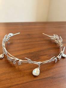 Halloween Cosplay Party Suitable | Women's Soft Elf Ear Headband | Magical Forest Floral Headpiece | Christmas Party Queen Crown - Gold - View 6