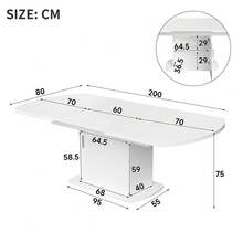 Extendable Oval Dining Table White And Silver - Optimized Space In Wood For Dining Room And Kitchen - 白色 - 查看 6