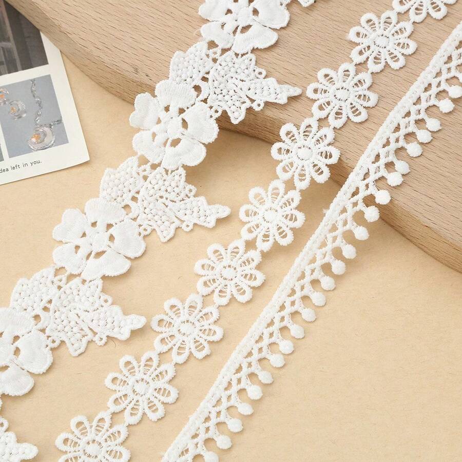 2m Hollow Water Drop Embroidery Lace Trim DIY Embroidery Decorative Accessory Clothing Decoration Material - Teardrop Hollow Ribbon - View 1