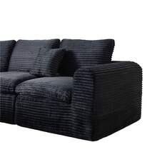 3-IN-1 CUSTOMIZABLE CONFIGURATION: Unleash Your Creativity! 3 Independent Modules Easily Combine Into An L-Shape, A Straight Sofa, Or A Daybed. - 黑色 - 查看 9