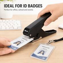 Handheld Adjustable Depth Hole Puncher, Suitable For ID Cards, Card Sleeves, PVC Cards, Kraft Paper Gift Tags, Luggage Tags, Price Tags, Lanyard Holes, Office, Retail Packaging DIY Craft Tools - One Size Fits All - View 4