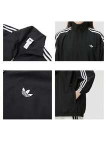 Adidas Women's Jacket/Coat FIREBIRD TT Comfortable Minimalist Daily Casual Commute Jacket KD2894 - Black/white - View 9